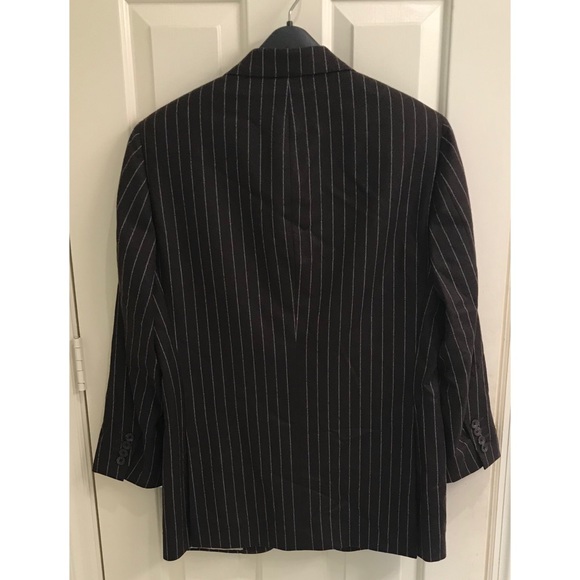 Samuelsohn Brown Stripe Wool Sport Coat Blazer - Picture 3 of 16